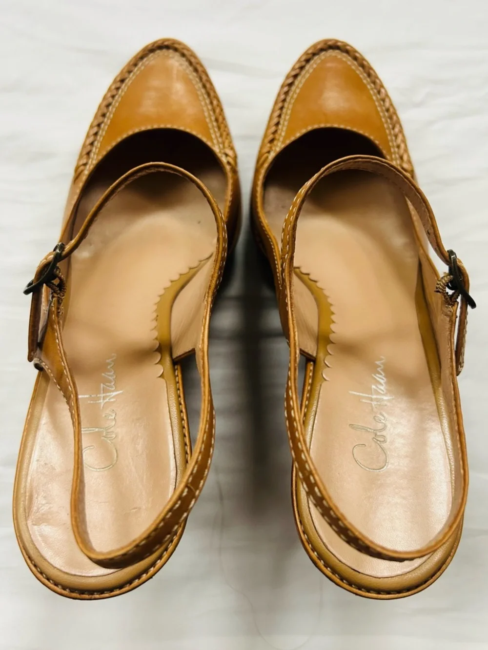 Cole Haan Tan Leather Slingback Heels